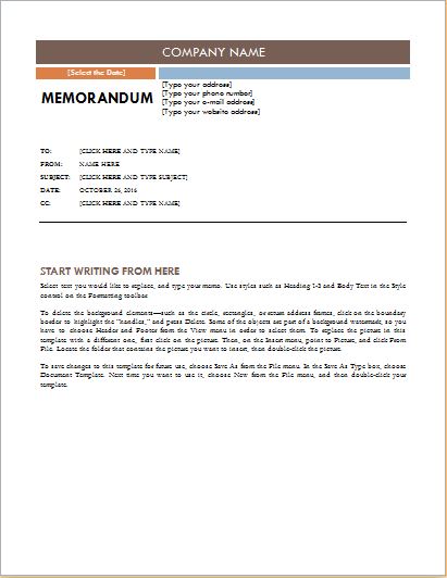 Memo template for MS Word