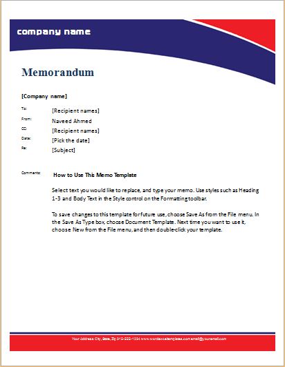 Memorandum Template