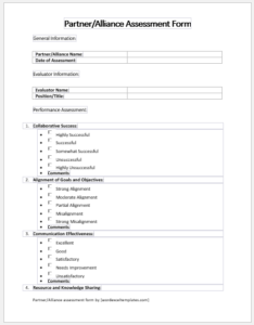 Partner-Alliance Assessment Form