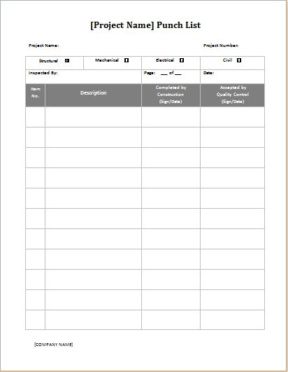 Project List Template Word from www.wordexceltemplates.com