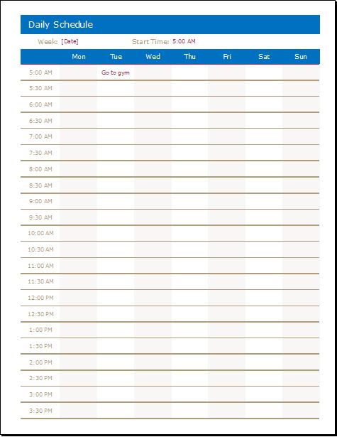 Work Schedule Templates for Employees | Word & Excel Templates