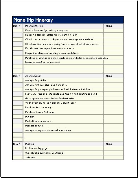 Sample Itinerary Template from www.wordexceltemplates.com