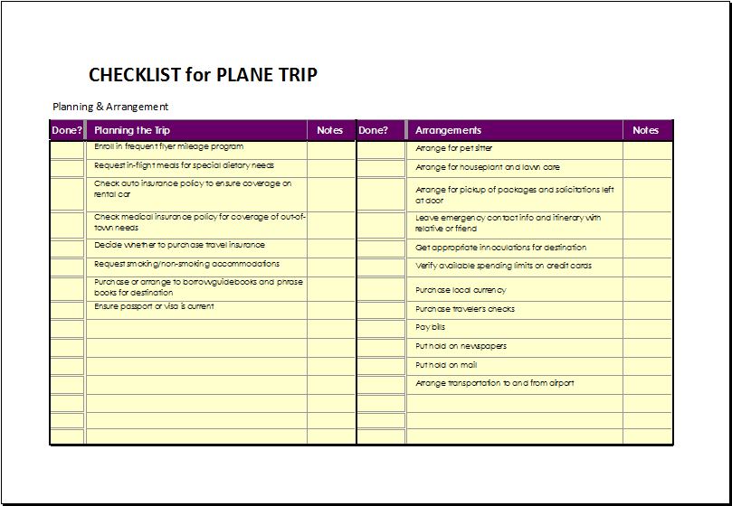 Travel Arrangements Template from www.wordexceltemplates.com