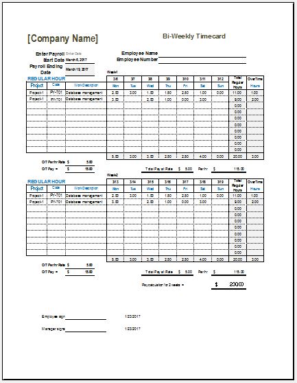 Daily Weekly Monthly Time Cards For Employees Word Excel Templates