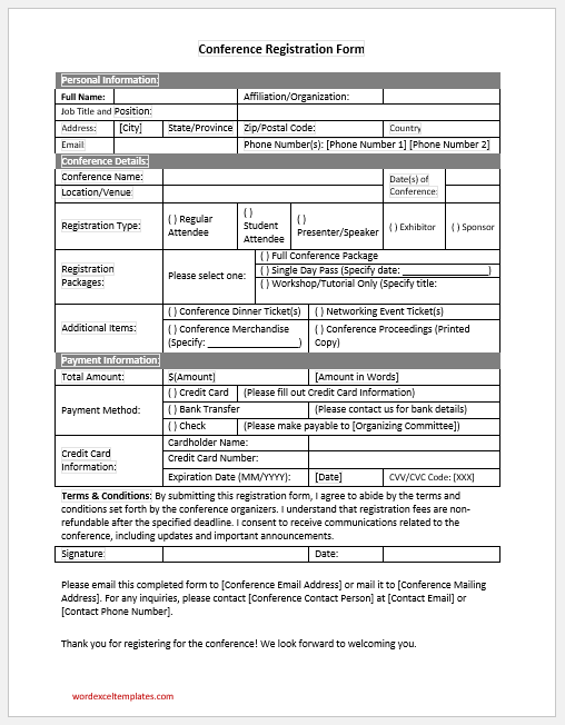 Conference Registration Form