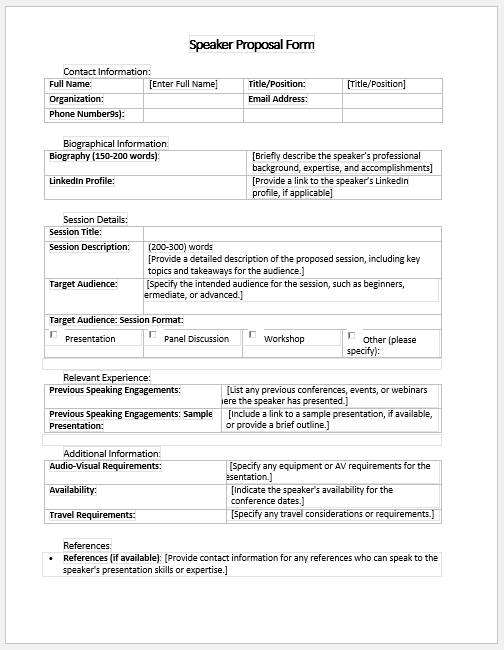 Speaker Proposal Form