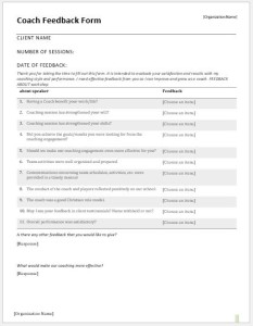 Coach Feedback Form for MS Word