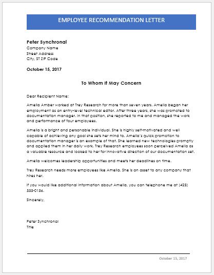 Letter Of Recommendation Template Doc from www.wordexceltemplates.com