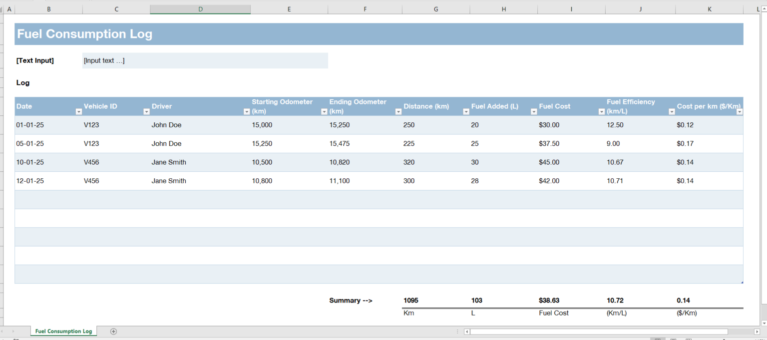 9 Best Vehicle Service Record Templates for MS Excel