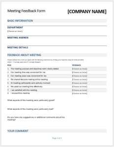 Meeting feedback form