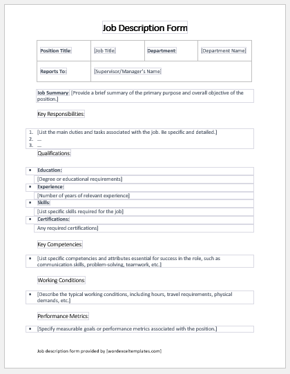 Job Description Form