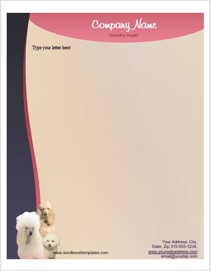 Animal Letterhead Templates for MS Word