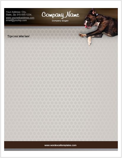 Animal Letterhead Templates for MS Word