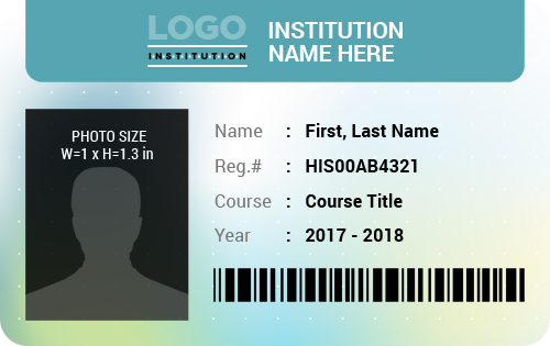 Student Photo ID Badge Template