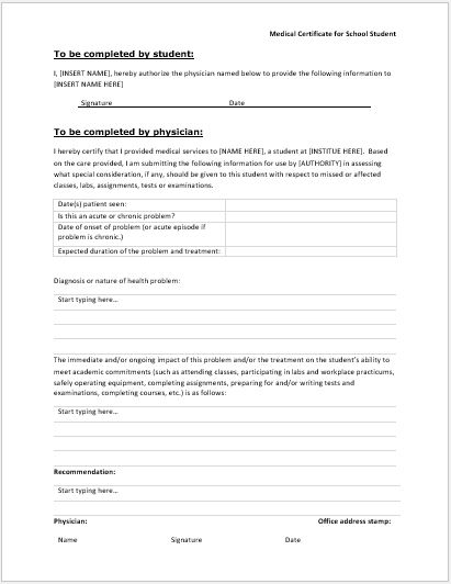 Medical Certificate Template for MS Word