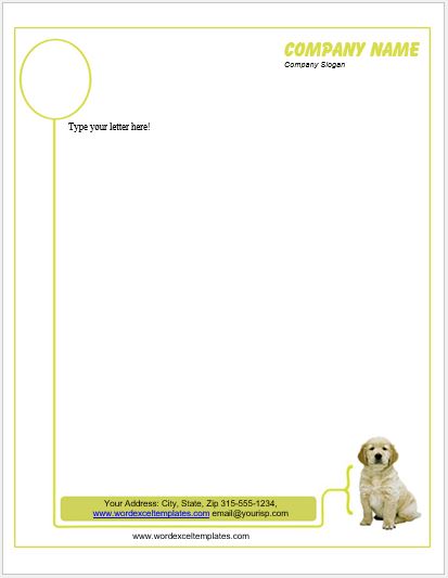 Dog Letterhead Templates for MS word