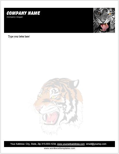 Animal Letterhead Templates for MS Word