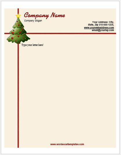 Christmas Letterhead Template