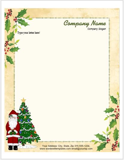 Christmas Letterhead Template