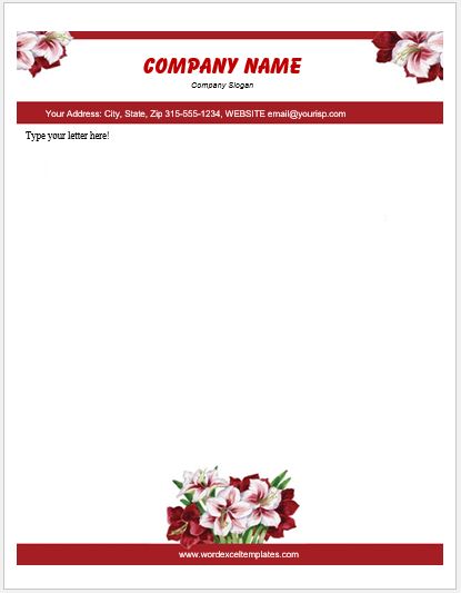 Floral Letterhead Template for MS Word