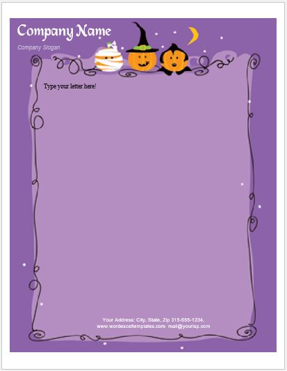 Halloween Letterhead Template