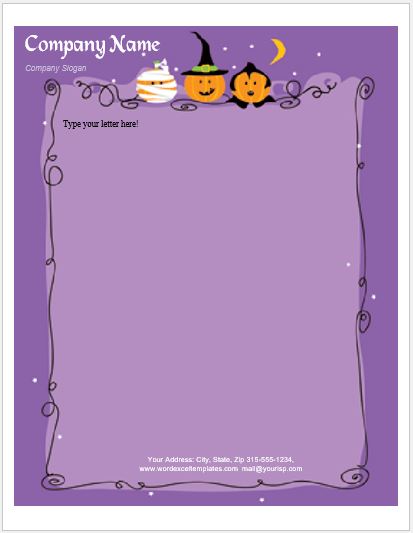 Halloween Letterhead Template