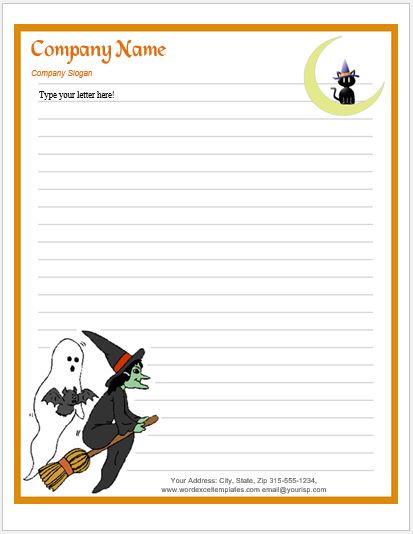 Halloween Letterhead Template for MS Word