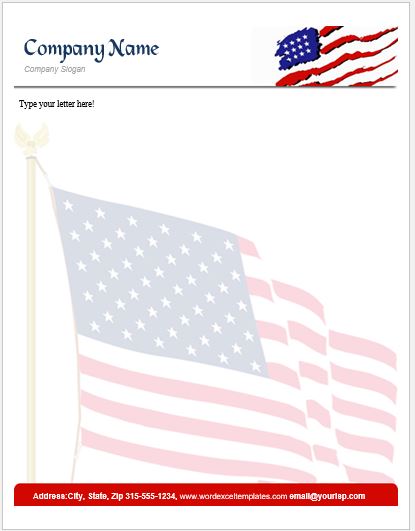 US Flag Letterhead Template