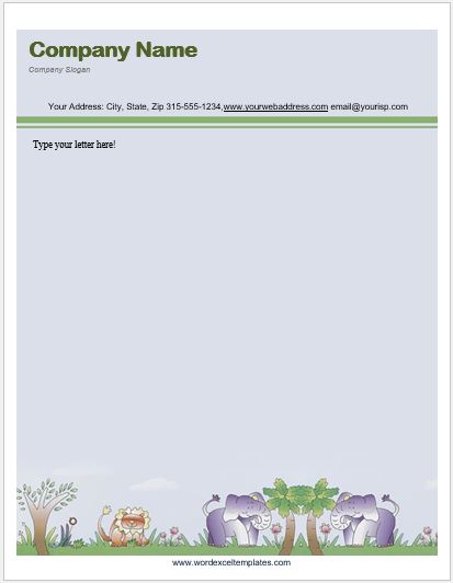 Animal Letterhead Templates for MS Word