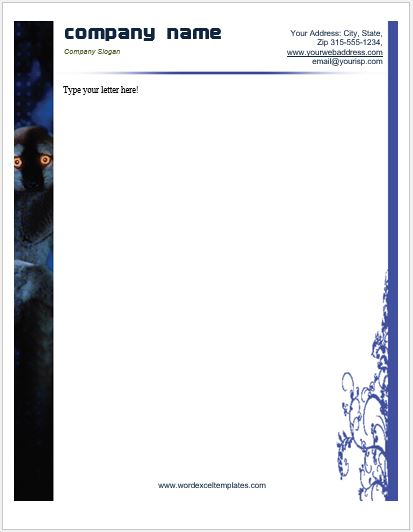 Animal Letterhead Templates for MS Word