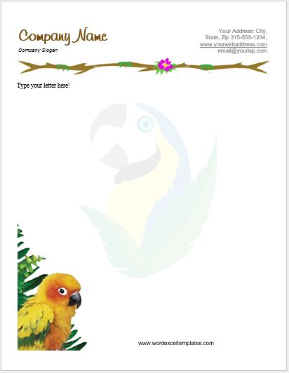 Animal Letterhead Templates for MS Word