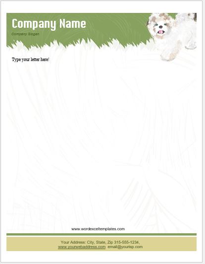 Animal Letterhead Templates for MS Word