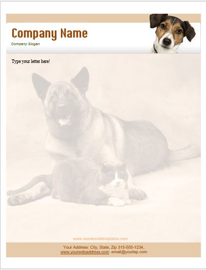 Animal Letterhead Templates for MS Word