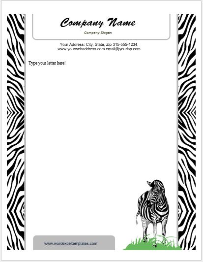 Animal Letterhead Templates for MS Word