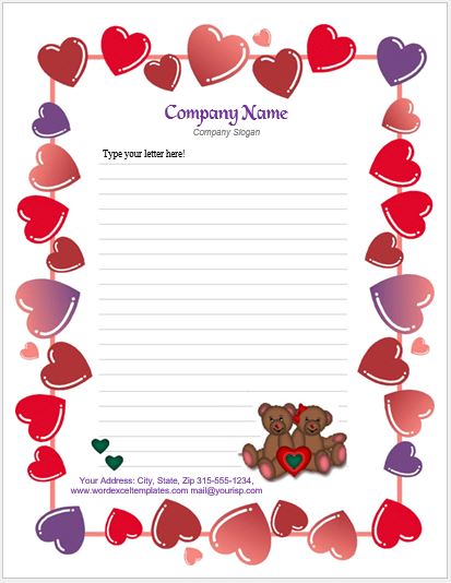 Valentine Letterhead Template