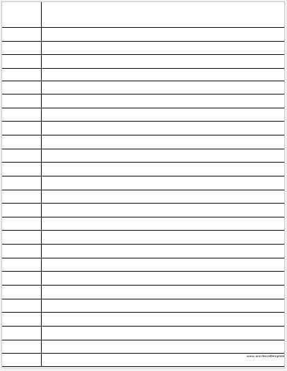 Lined Paper for Handwriting