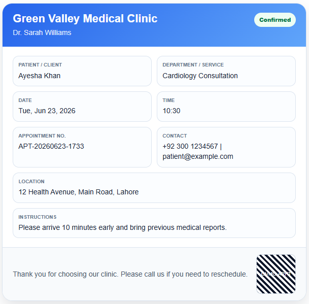 Appointment Card Template