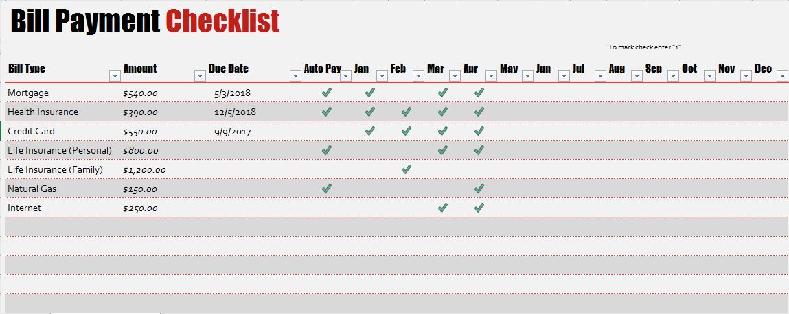 Monthly Bill Payment Template from www.wordexceltemplates.com