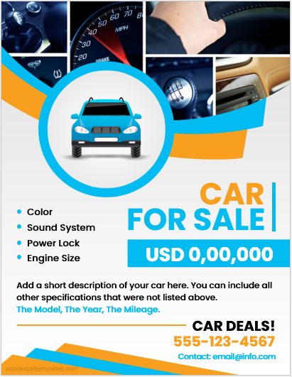 Car sale flyer template