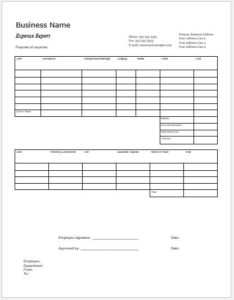 Columnar Expense Report Template for MS Word