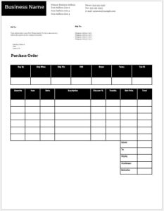 Columnar Purchase Order Template for MS Word