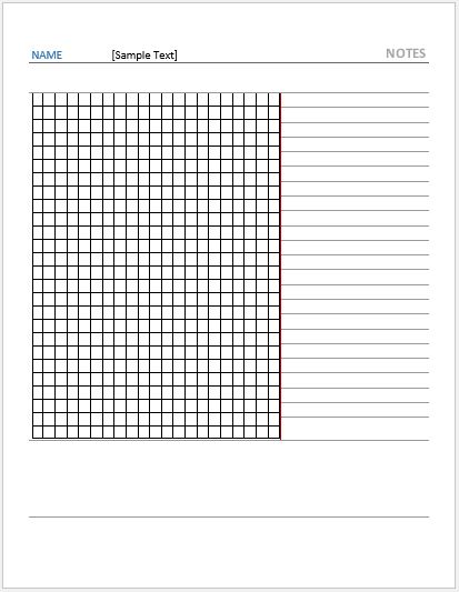 Cornell Note Paper with Graph
