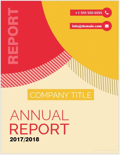 Cover Page For Report Template