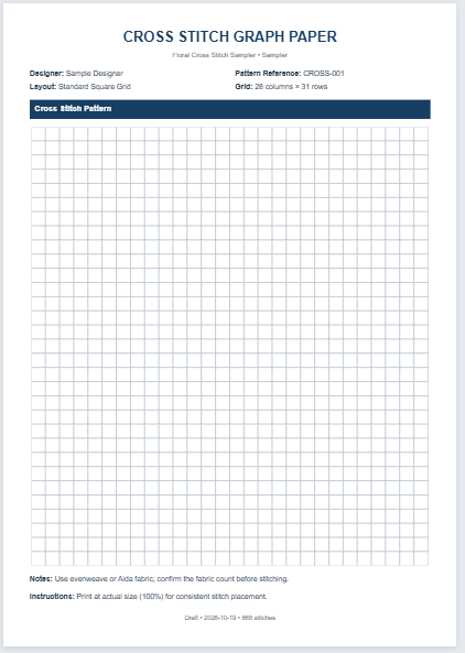Cross Stitch Graph Paper
