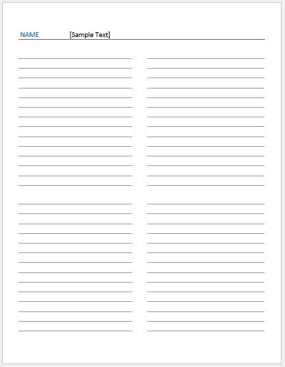 Foldable 4 Page Note Paper