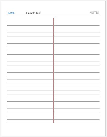 College Ruled Paper Template from www.wordexceltemplates.com