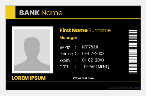 Bank employee ID Badge