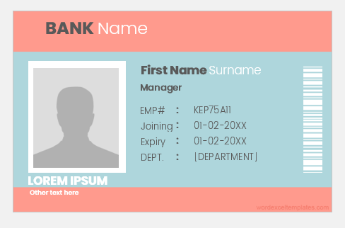 Bank employee ID Badge