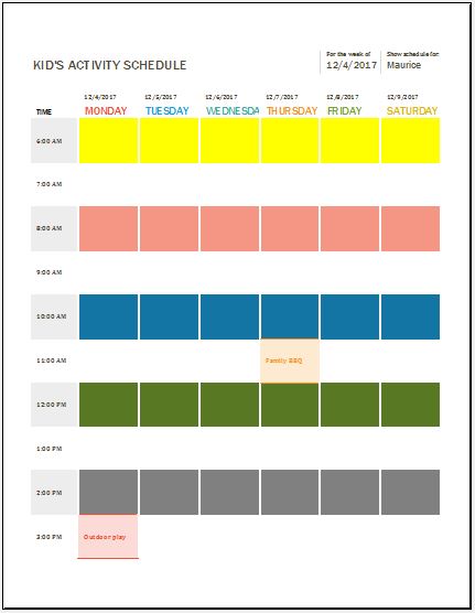 Schedules Template In Excel from www.wordexceltemplates.com