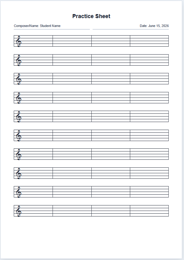 Music paper sheet